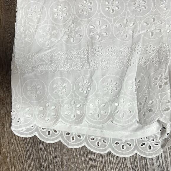 Parker & Rowe White Eyelet Lace Shorts Lined Summer Festival Elastic Waist Sz XL - Picture 3 of 9